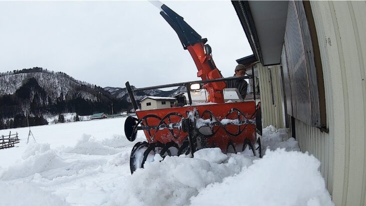 【ロータリー式除雪機】最強重機で豪快に吹き飛ばす倍速動画｜大雪｜重機｜豪雪地帯｜雪かき