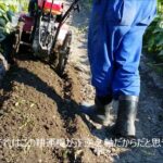 正逆１軸の耕運機でマルチの際を除草