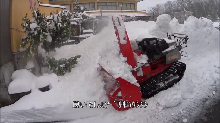 【大型ロータリー除雪機】が大活躍の、本気（マジ）な【除雪】【福井豪雪】スタート( ･ิω･ิ)ｇ