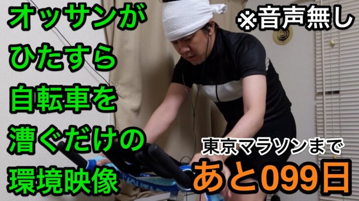 【あと099日！】再サブ3への道（スピンバイク：60分）オッサンがひたすら自転車を漕ぐだけの環境映像※音声なし