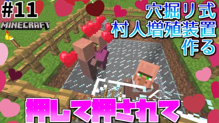 【マイクラ実況】 超簡単！穴掘り式村人増殖装置 〜恋も村人も押して押されて～ #11【ゆっくり実況】