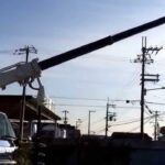 穴掘建柱車 アイチ D50A　オイルクーラー・オーガとブームの作動動画