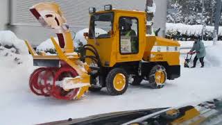 個人の除雪機→除雪風景＆歩道の除雪風景