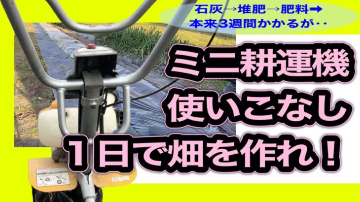2021年 野菜づくり教室　リョービのミニ耕運機を使って「１日で畑作る（夏野菜編）」を早送りでの時短説明　家庭菜園・田舎暮らしで野菜栽培を考えている方は必見の育て方を解説