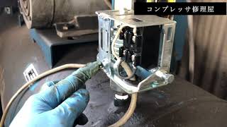 【修理】アネスト岩田製 給油式レシプロコンプレッサーの圧力スイッチよりエア漏れ。交換へ行ってきました。