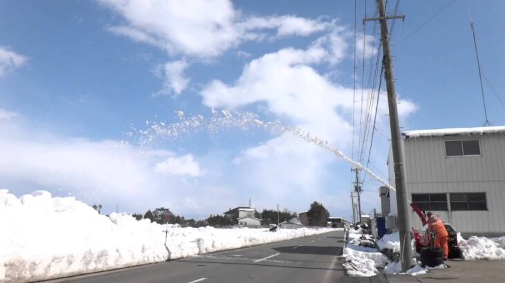 44馬力 除雪機にターボを付けて濡れ雪を