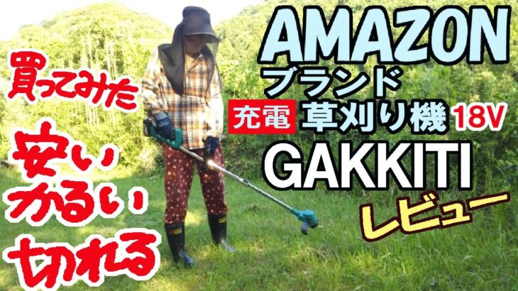 Amazonブランド　充電草刈り機18V　Gakkitiレビュー　買ってみた　安い　かるい　切れる