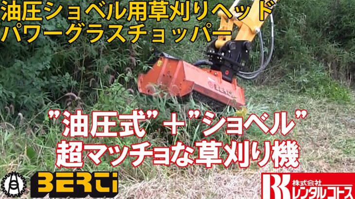 バックホーで竹藪草刈『パワーグラスチョッパー』(BERTI)