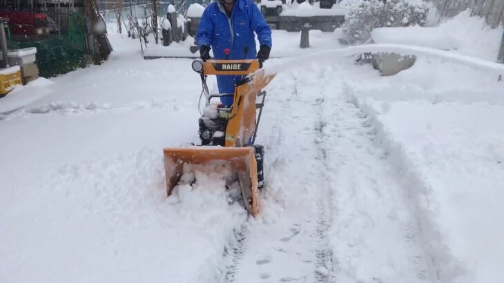 ハイガー産業除雪機HG-K6560Cでの除雪の様子