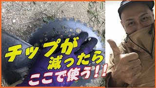 【草刈機】チップソーのチップが研磨できなくなっても使い道はあります!!金属リサイクルに出す前にある場所で最後の輝きを!!!#稲屋の田舎チャンネル