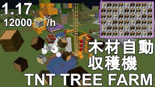 【マイクラ1.17】 簡単&超高効率な木材自動収穫機の作り方解説！1時間に原木12000個入手！Minecraft TNT Tree Farm Tutorial【マインクラフト/ゆっくり実況/JE】