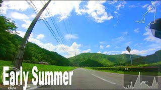 🚴60分 エアロバイク 景色動画 | 脂肪燃焼 | ( BGM無しバージョン)🚴 千丈寺湖スタート