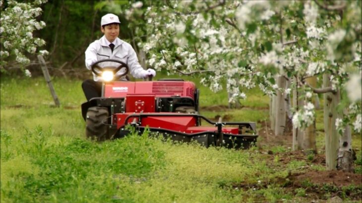 大変な草刈りを機械化！　乗用草刈機BM21S　自走式草刈機M708　実演動画