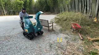 夫婦で京都みたいな竹林を作ろう！初めての粉砕機！すごいパワーにビックリ！！！