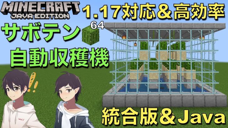 【マイクラ1.17】超簡単なサボテン収穫機の作り方!!サボテンには困らない⁉︎【統合版＆java版対応】『アキの面白講座』