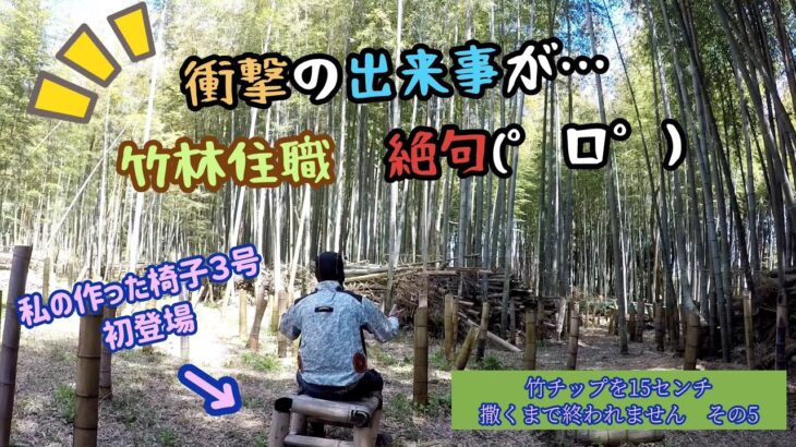 【衝撃の出来事が…】竹チップ15センチ撒くまで終われません　その5