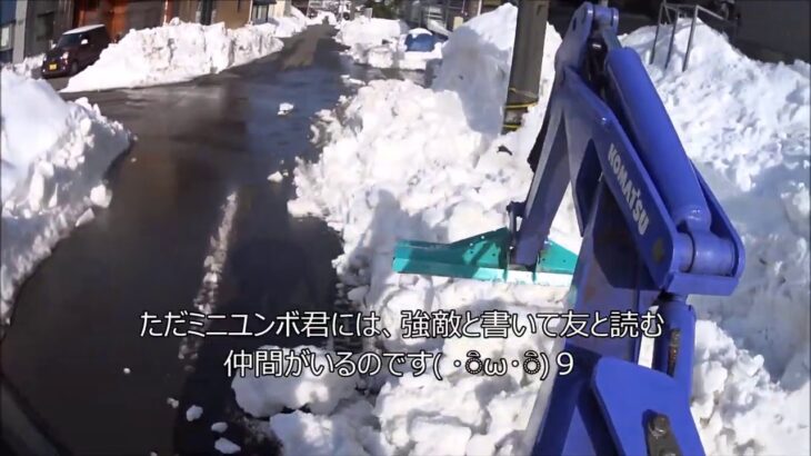 【ミニユンボ】と【ロータリー除雪機】で【大雪】のお片付け( ･ิω･ิ)９