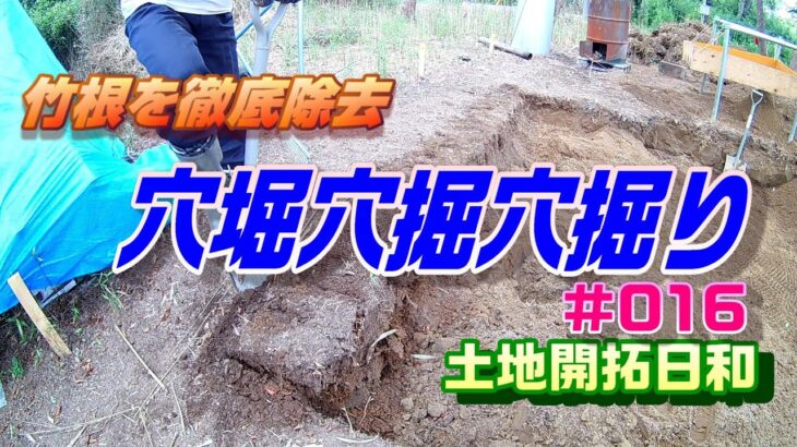 【土地開拓日和】 #016 穴掘り穴掘り表土剥がしの巻