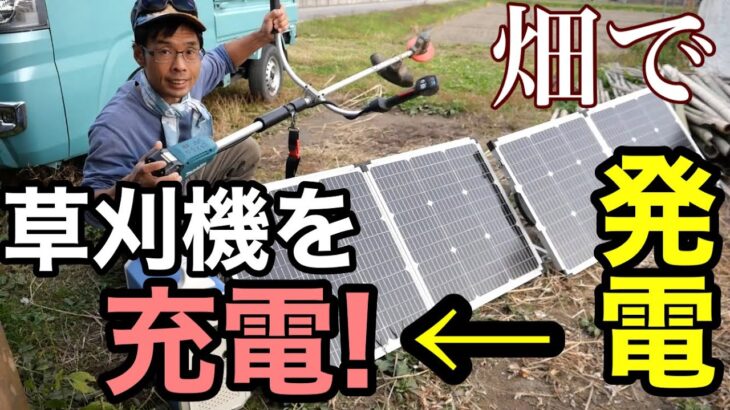 《畑で発電》ソーラーパネルで充電式草刈機を動かす【脱炭素】2021年11月19日