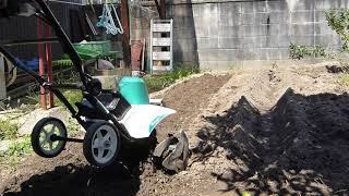 野菜作り　クボタ 充電式耕運機　サイレント　采レント　kubota tme20  耕す　Electric cultivator　動画