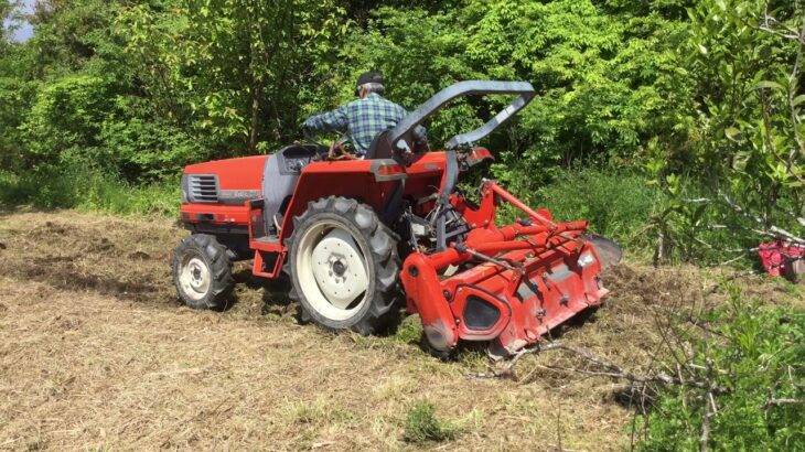 久留米藍草生産者協同組合　 田主丸　藍畑　耕運機作業その１