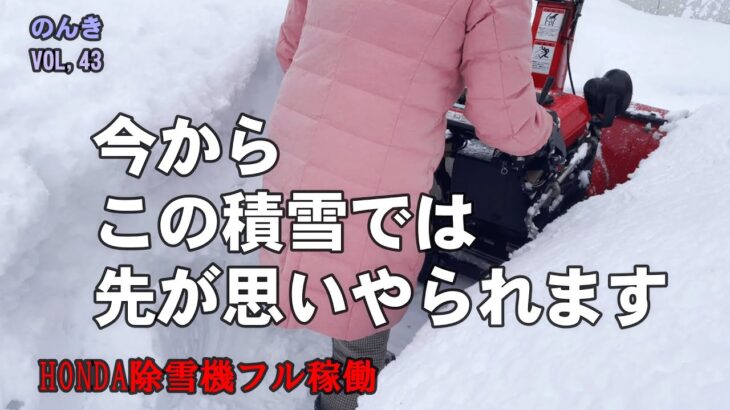 災害級の湿った重い大雪が降り続けています。除雪機と頑張る60代／北海道