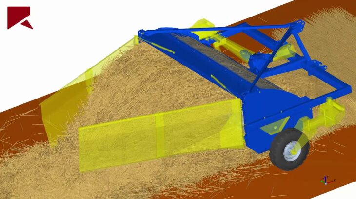 Rocky DEM【紹介Movie】干し草刈り機の解析