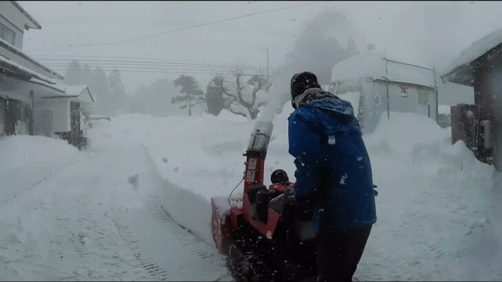 60cm近くの積雪をワドー除雪機で除雪したよ