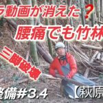 カメラ動画が消えた❓️　腰痛でも竹林整備　また、三脚破壊　竹林整備#3、4　【萩原地区】