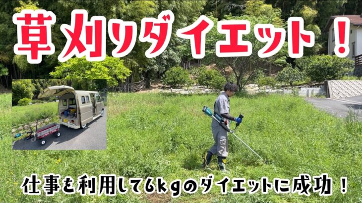 【第77回】■マイナス6kg減 草刈りダイエット前編■ 電動草刈り機には限界があるけど体は絞れます！