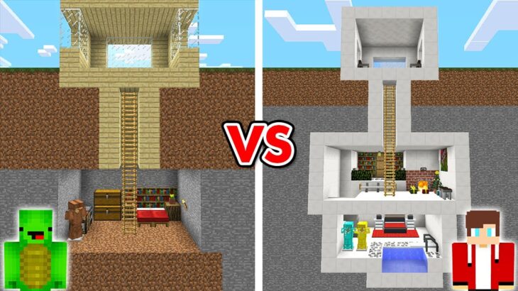 初心者 vs プロ 地下秘密基地作り対決【まいくら・マインクラフト】