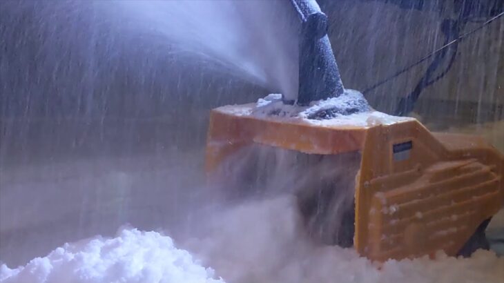 電動除雪機で除雪1月3回目　ナイター編