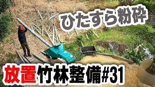 ひたすら竹をチップ　【竹林整備】#31　ウッドチッパーで大量の竹を粉砕！