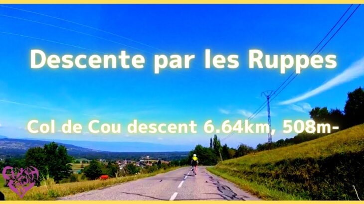 【エアロバイク音楽】【エアロバイク景色】アルプス山脈編：Descente par les Ruppes – Col de Cou descent 6.64km, 508m-【作業用BGM】