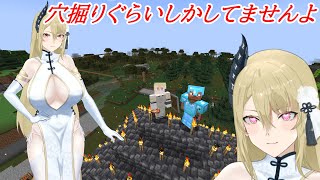 【マイクラ】穴掘りと整地をしてますね♪