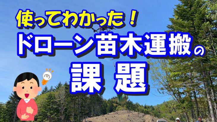 苗木運搬をドローンで運ぶ。試用してみると課題が…。これからの植林作業員のために改善を続けます。