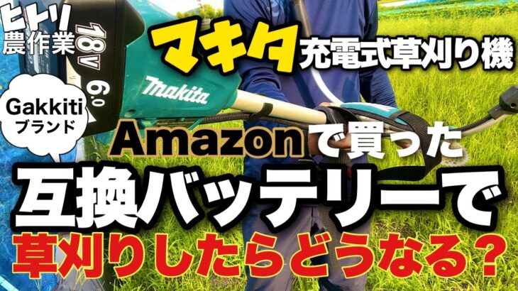 【ヒトリ農作業】マキタの電動草刈り機　互換バッテリーで草刈り作業【新規就農11年目】