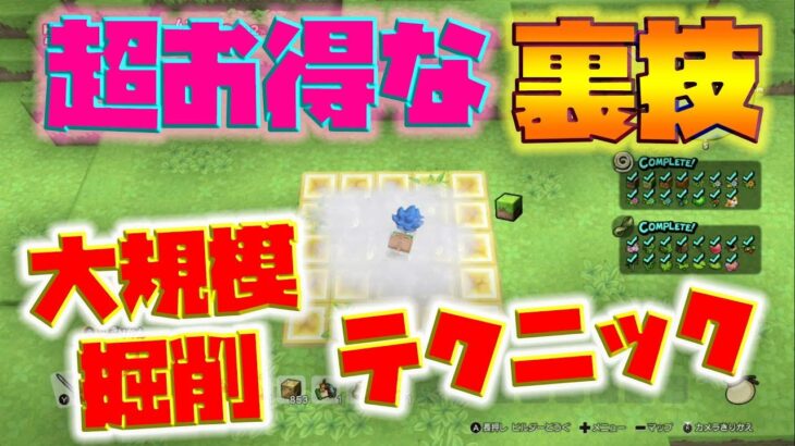 【ドラクエビルダーズ2】穴掘りが超簡単になる凄い裏技発見！【naotin】