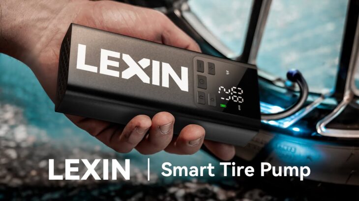 LEXIN 5000mAh 電動エアーコンプレッサー コードレス 電動空気入れ 大容量 USB充電 車/バイク/ボール/自転車などに活躍している！！