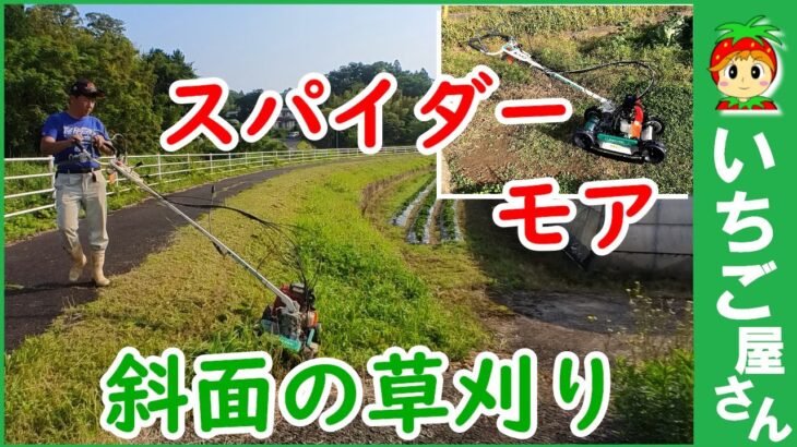 斜面の草刈りはコレで楽々【スパイダーモア草刈り機】