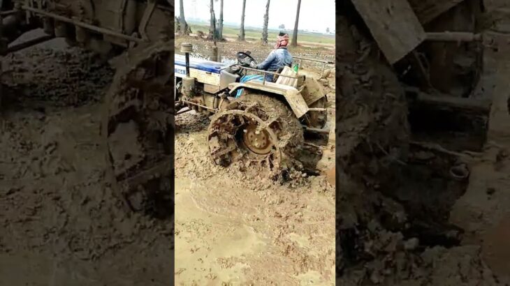 Swaraj Tractor Rotavator work in mud 😰😭 #shorts #short #youtubeshorts