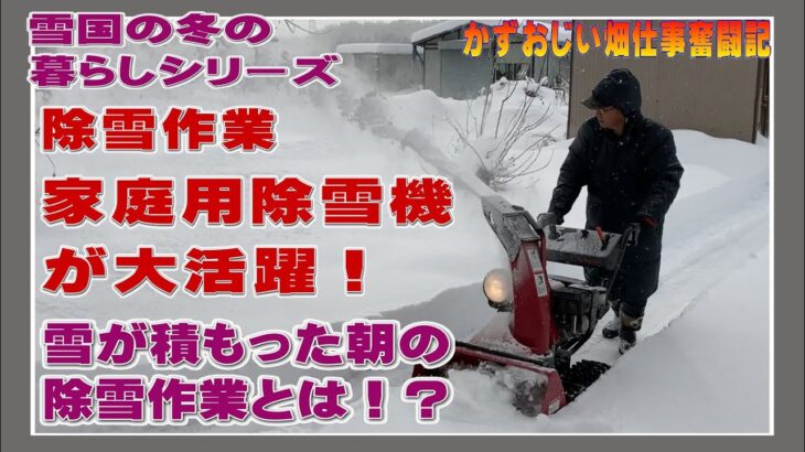 家庭用除雪機が大活躍！雪が積もった朝の除雪作業です！～雪国の冬の暮らしシリーズ