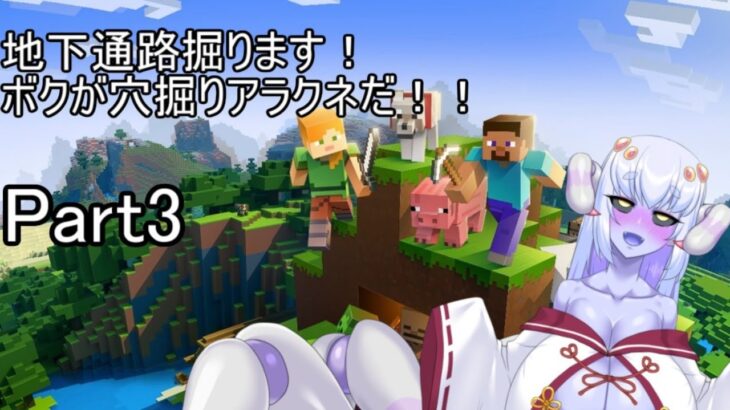 【マイクラ】地下通路掘ります！ ボクが穴掘りアラクネだ！！【マインクラフト】