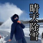 【ヤンマー小型除雪機】晴天の中作業です。