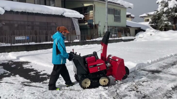 長男　季希の除雪機デビュー