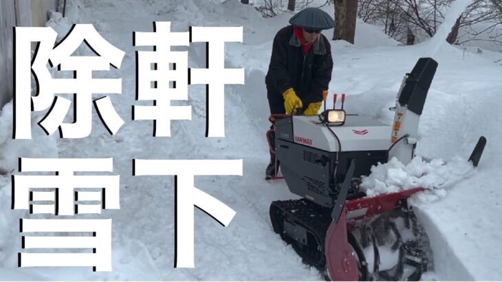 2023年2月4日 重い硬い深い軒下除雪・ヤンマー除雪機活躍中！（新潟県長岡市）