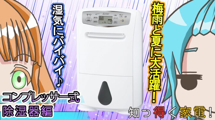 【知っ得く家電#28】梅雨と夏の湿気はコンプレッサー式で乗り切ろう！【コンプレッサー式除湿器編】