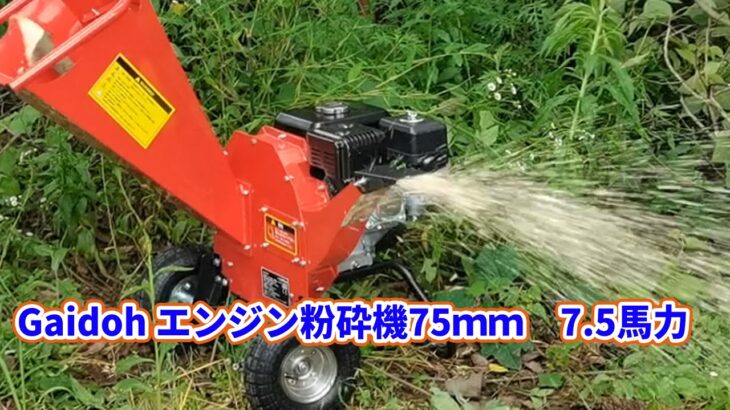 ウッドチッパー Gaidoh エンジン粉砕機 75mm粉砕能力 7.5馬力 粉砕機エンジン式 小型ガーデンシュレッダー 4サイクルOHV 半自動粉砕機 ゴミ処理 農家 造園業 果樹園業  SY-75