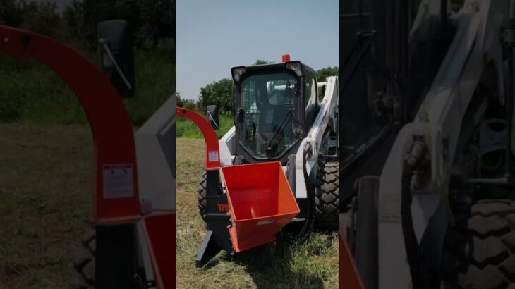 TMG-WC42S 4″ Skid Steer Wood Chipper In The Field