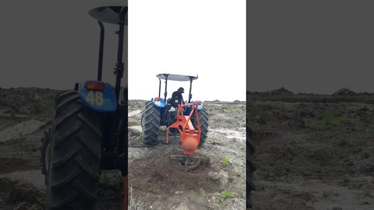 Tractors TD90 with Pole Hole Digger 45